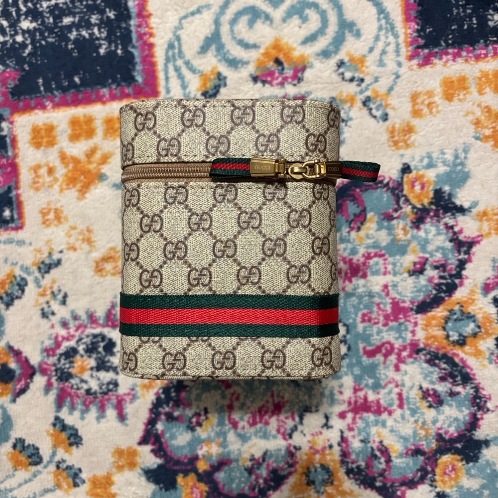 Gucci Beige makeup box with Green and Red Stripe - Picture 3 of 9